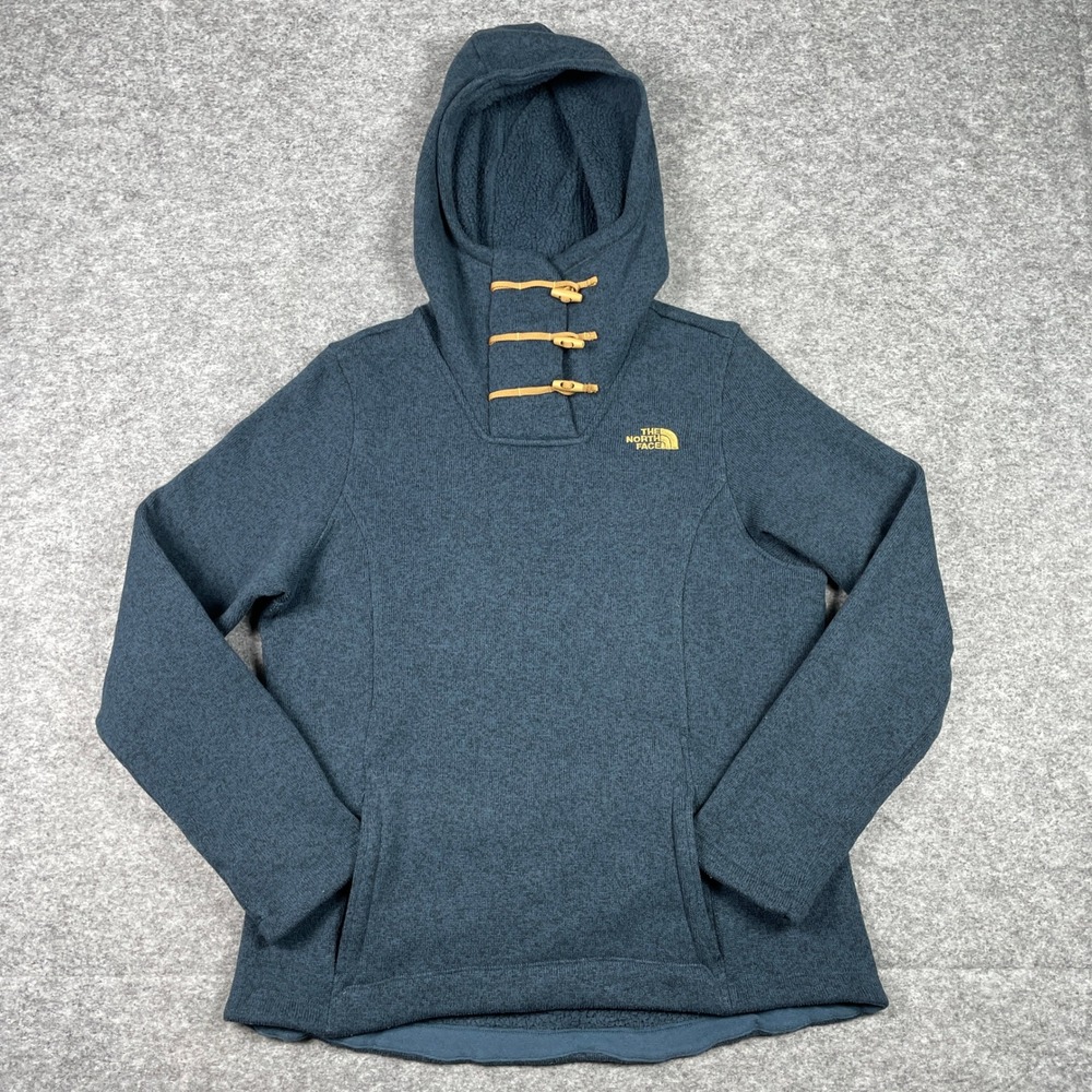 The North Face Pullover Hoodie Womens M Blue Crescent Toggle Fleece NF0A33RB